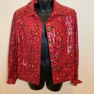 Linear Red Blazer